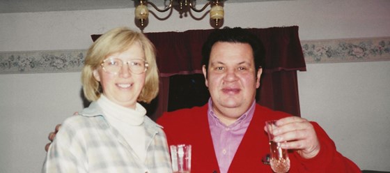 Cheers! John and his Wife Judy, celebrating the new Millennium. 1999, Woodstock 