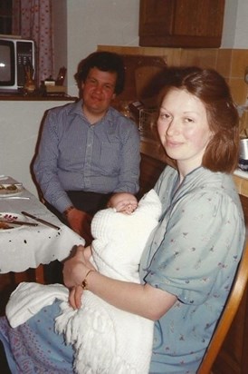 Proudness personified. John with his Wife Judy and first son, Spencer