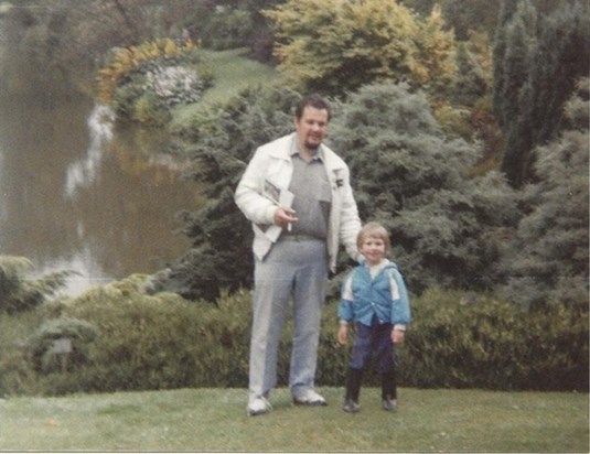 Say cheese! John and his eldest son, Spencer 