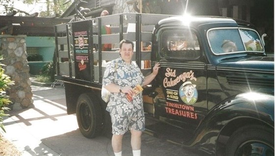 Van man! John poses in the U S of A with a classic truck. Florida on holidays with family 