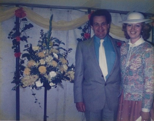 Flower power! John & Wife Judy looking very smart and elegant respectively 