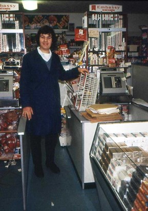 John by the twin Checkouts in Callows Foodstores, Souldern one Sunday morning.