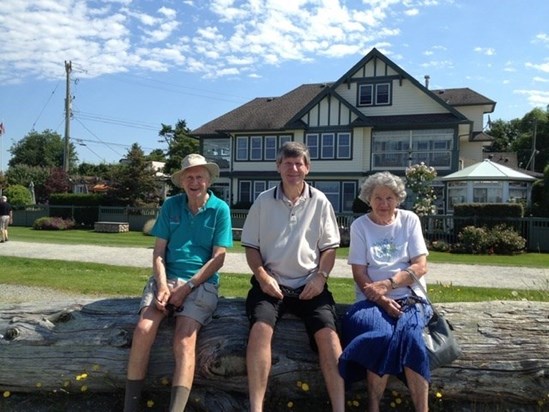 July 1, 2013 - John at crescent beach with his mom & dad 