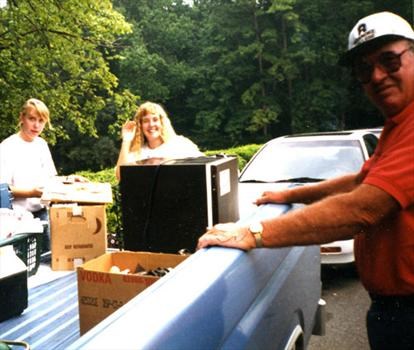 Moving me into my dorm at Univ. of RIchmond, 1994