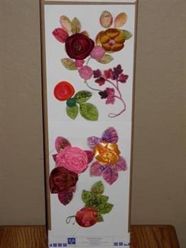 Anne created a series of rosette and ribbon work samples mounted on bolt boards as teaching aids