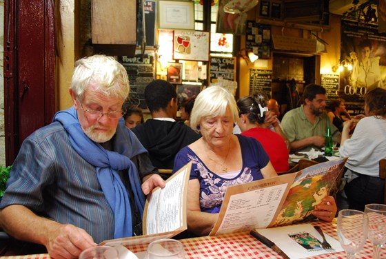 Summer 2011 Mum helping Dad with the French Menu