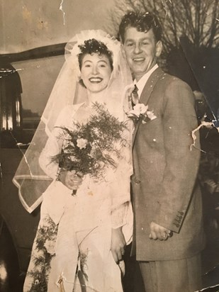 Joyce and Roy on their wedding day | 1954