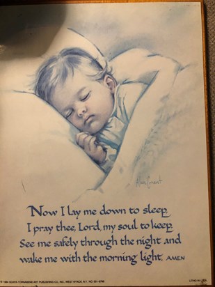 The prayer you read to me every night you tucked me In. A prayer that brings me great comfort and precious warm memories ❤️