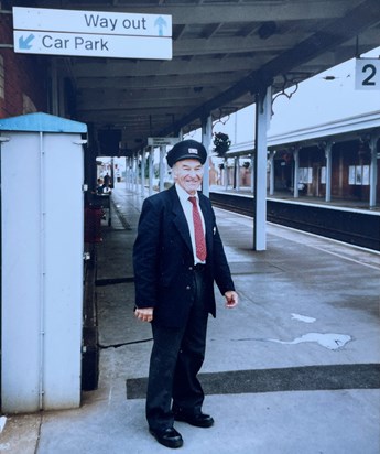 Norman on the station platform