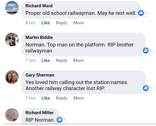 Just a few of the comments posted on Facebook reacting to Norman's passing...