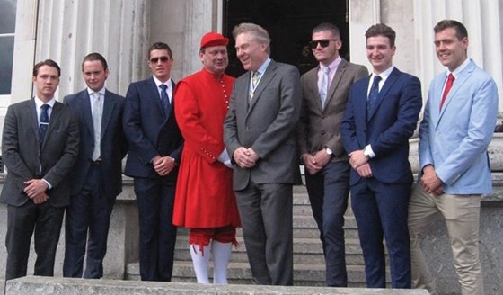 Charlie Maynard (2nd from left) at the 300th Anniversary Doggett’s Coat and Badge Wager