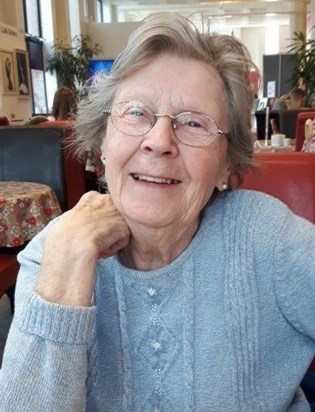 A beautiful photo of such a lovely Lady that loved a latte in the library in her later years!