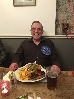 His 80th birthday family meal 