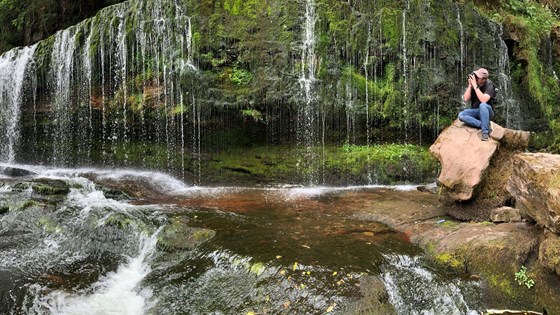 Photographer Harry at the 4 Waterfalls Walk in Wales