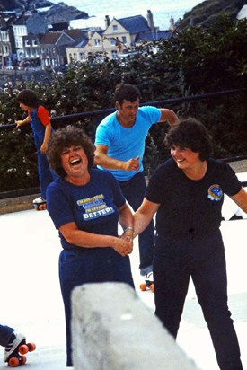 Mum's 40th birthday - learning to rollerskate in Ilfracome.  This is such a joyful photo :-)  Cx