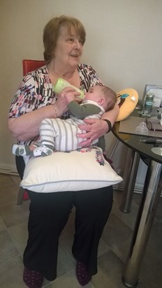 Uploaded for Ray. Doreen with first Great-grandchild Mason Dec 2017