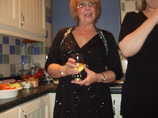 Mum with her now famous vodka & orange squash ??