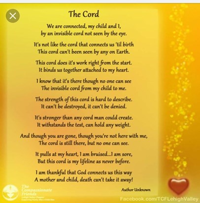 One of the poems from our Natalies funeral love this x