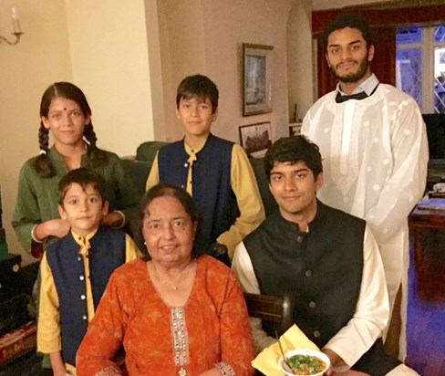 With her beloved grandchildren, Diwali 2017