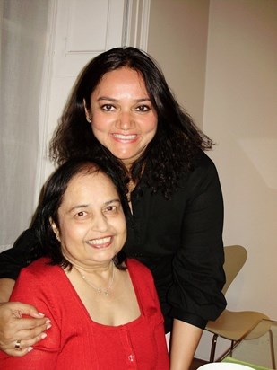 With her cousin Sanju, July 2013