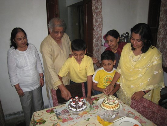 With Lily, Rashmi & grandchildren in Patna