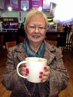 How we laughed Gill at the huge mug on a coffee break when shopping 2013