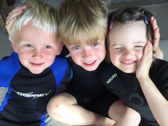 Ready for the beach - wetsuit gang!