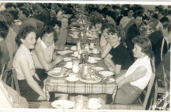 Butlins Holiday Camp in Filey, Yorkshire.  Age about 17. L to R - Mum, Marie H, Dolores, Marie B