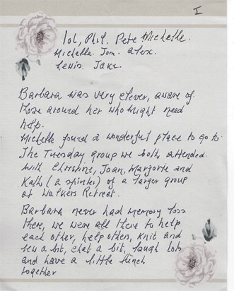A lovely note from Nora, page 1