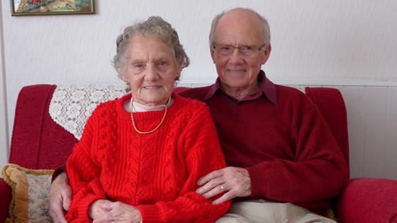Joyce with her brother Vic on Christmas Day 2015