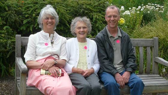 Pauline, Joyce and Derek visiting Merriments in 2009