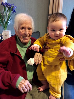 Meeting great granddaughter, Finn, for the first time!