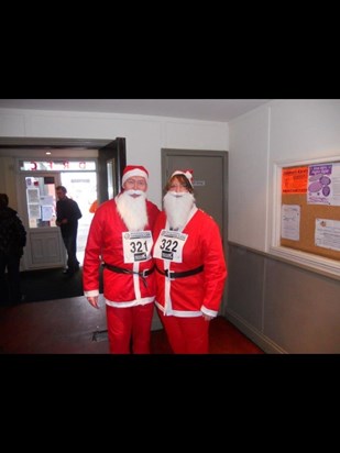 Santa 5k for st Francis ...a long way from his usual london marathons, but he still did it xx