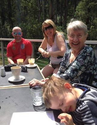 At the cockatoos, the precise moment Casey smacked his head on the table ??