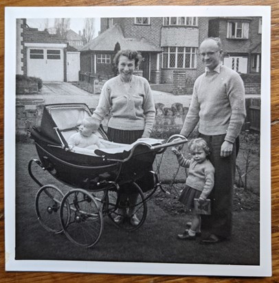 In the front garden at Sutton Coldfield , March 1959