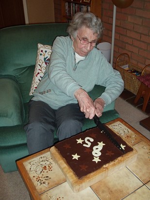 Mum's 85th birthday "cake", a huge slab of Millionaire's shortbread