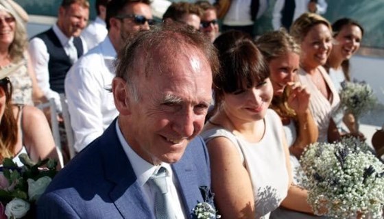 That smile! This must have been the moment before you kindly popped open that lace parasol to protect me from the Santorini sun. A true gentleman. 