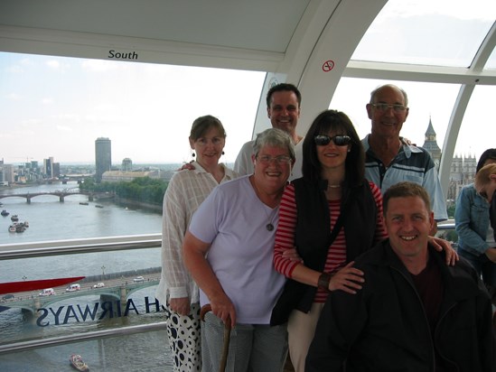 Mum and family in a pod of the London Eye