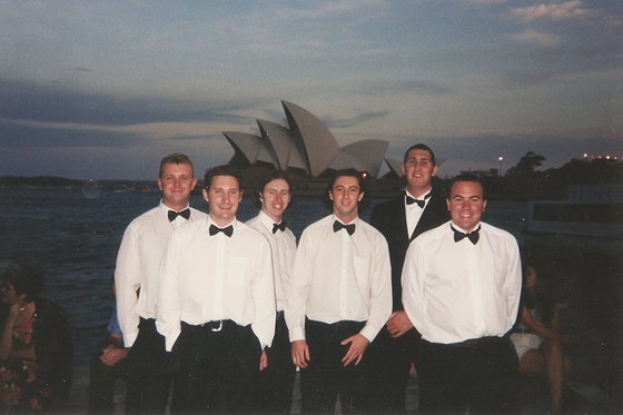 New Years Eve 1997, Sydney, Oz. JJ, Ammo, Me, Banners, Stu, Donc.