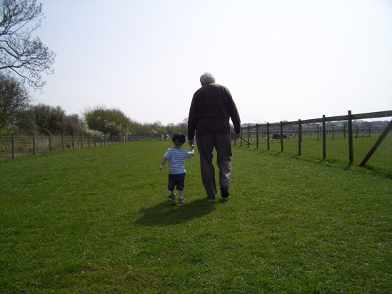 Grandad Tony and Alex   Manor Farm 2010