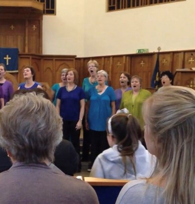 Margaret singing with Vocality Cheam July 2014