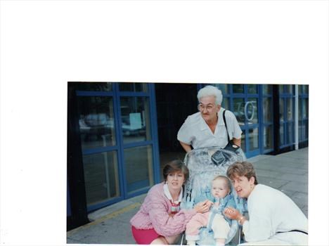Theresa David Pattie and Mum outside hospital on my scan with Joshua
