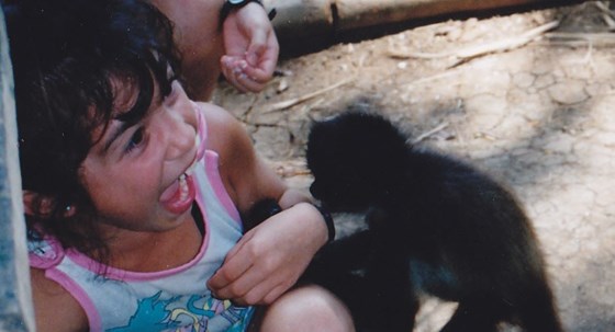 Little Patz in Guatemala with a Monkey
