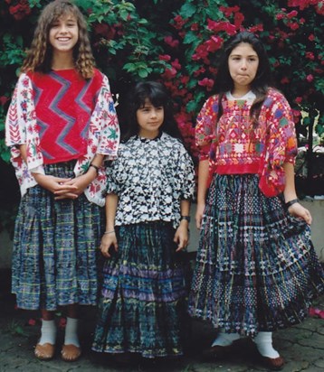 Patz with her sisters in Guatamala in 1991