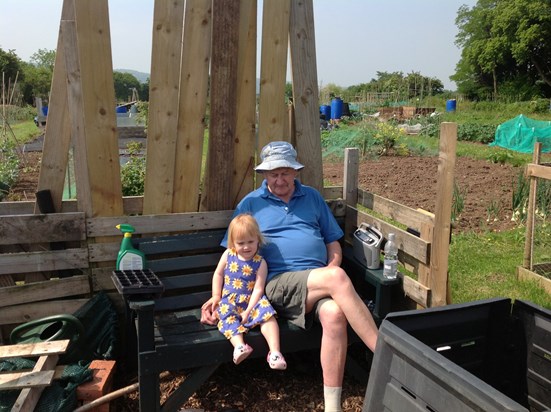 A quiet moment with Sicily on the allotment.