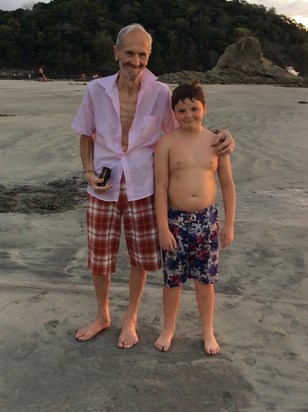 Liam and grandpa in Costa Rica 