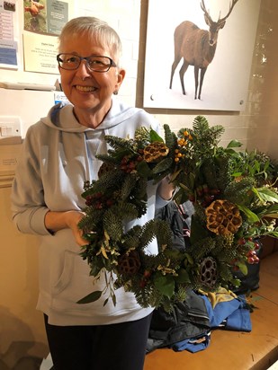 Wreath making last year, the girls will have to take your place this year on our virtual wreath course, I’m sure they will do you proud ??