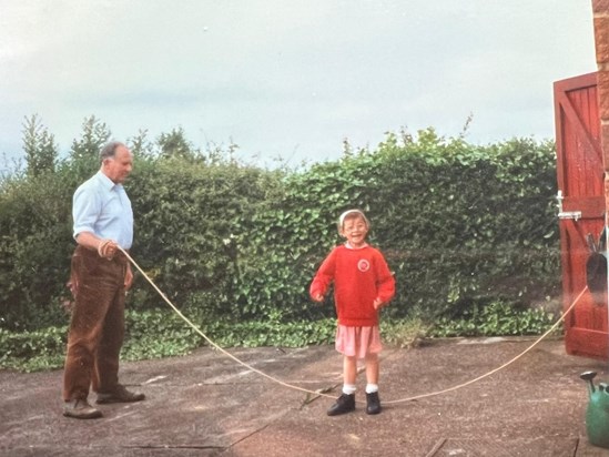 Grandad Brian was always making sure us kids were outside enjoying the fresh air, skipping was my favourite x