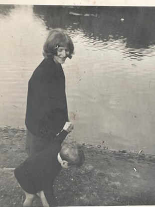 Teenage Jackie with little brother Mark. 