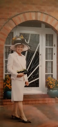 Freda at home before Kathryn's wedding